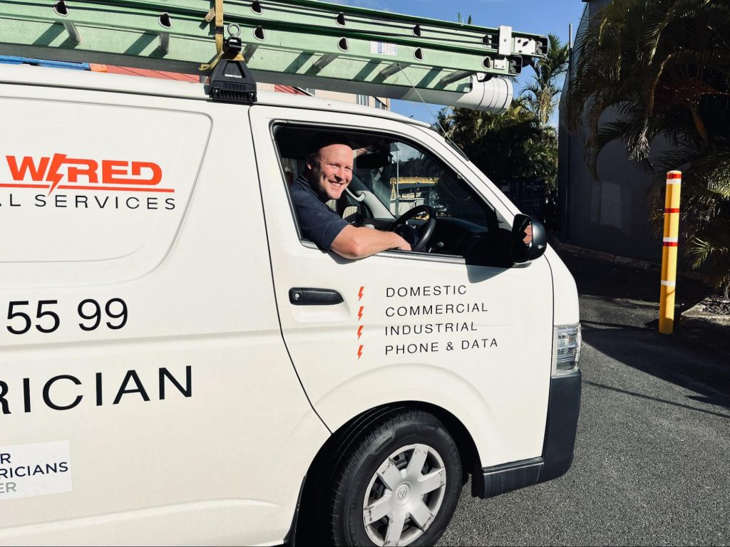Fully Wired service van and electrician ready for a Brisbane callout