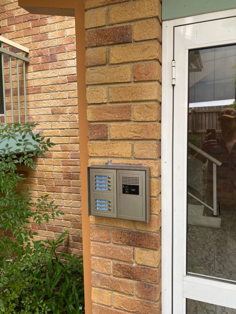 New audio intercom door station at an Indooroopilly unit block