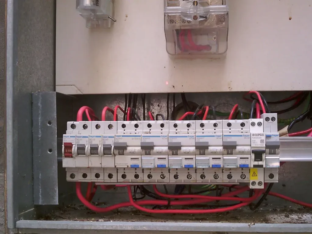 Circuit breakers and safety switches inspected in a compliant switchboard