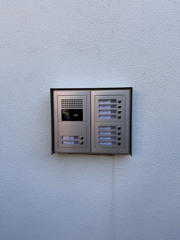 Modern intercom panel at Park Avenue Villas in Auchenflower