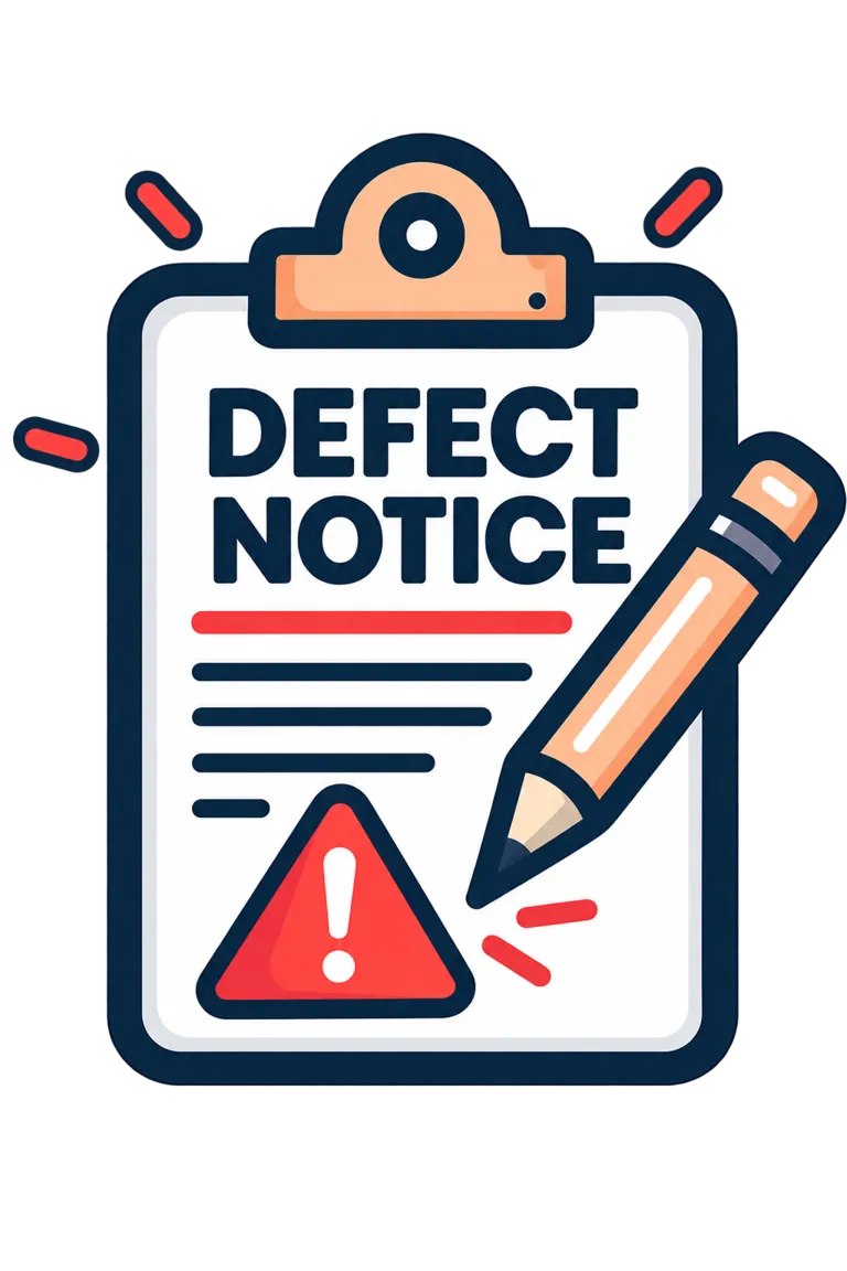 Defect notice issued for switchboard work